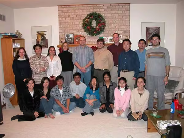 An earlier lab holiday gathering
